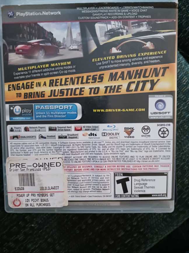 Driver: San Francisco - Sony PlayStation 3 (PS3) video game collectible - Main Image 3