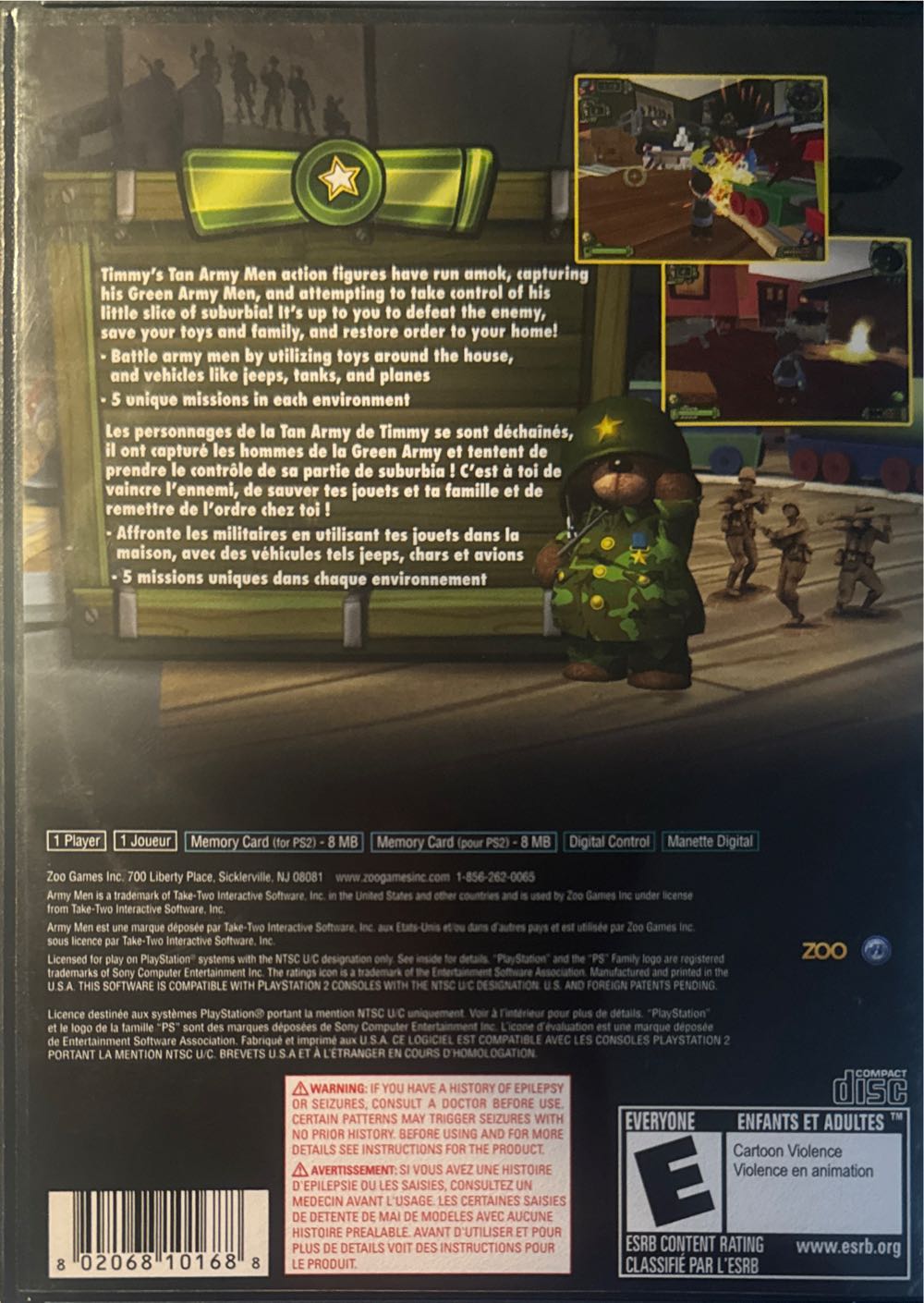 Army Men: Soldiers of Misfortune - Sony PlayStation 2 (PS2) (Zoo Games - 1) video game collectible [Barcode 802068101688] - Main Image 2