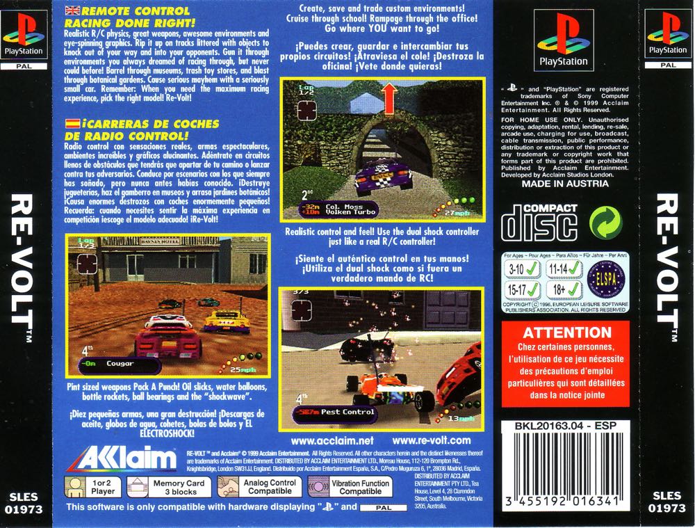 Re-Volt - Sony PlayStation (Akklaim - 2) video game collectible [Barcode 021481211631] - Main Image 2