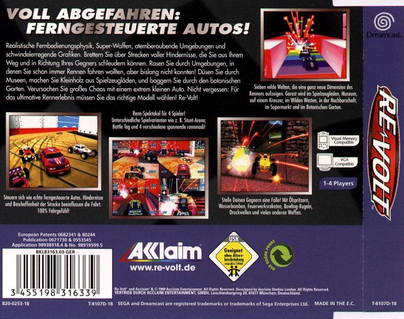 Re-Volt - Sega Dreamcast (Acclaim Entertainment, Inc. - 4) video game collectible [Barcode 021481831631] - Main Image 2