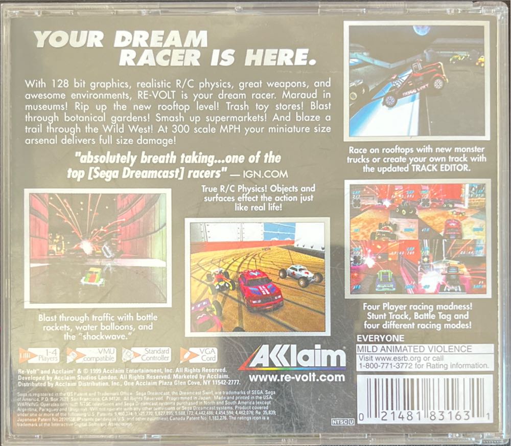 Re-Volt - Sega Dreamcast (Acclaim Entertainment, Inc. - 4) video game collectible [Barcode 021481831631] - Main Image 4