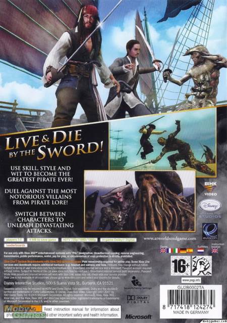 Pirates Of The Caribbean: At Worlds End - Microsoft Xbox 360 (Disney - 1-2) video game collectible [Barcode 712725004002] - Main Image 2