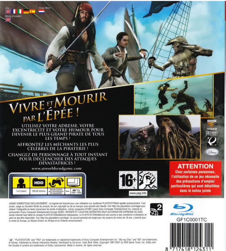 Pirates Of The Caribbean At Worlds End - Sony PlayStation 3 (PS3) (Disney Interactive Studios - 2) video game collectible [Barcode 8717418124243] - Main Image 2