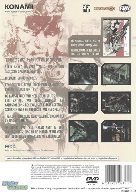Metal Gear Solid 2: Sons of Liberty - Sony PlayStation 2 (PS2) (Konami - 1) video game collectible [Barcode 4012927021200] - Main Image 2