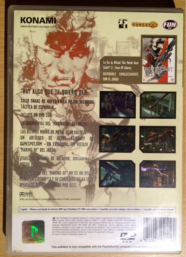 Metal Gear Solid 2: Sons Of Liberty - Sony PlayStation 2 (PS2) (1) video game collectible - Main Image 2