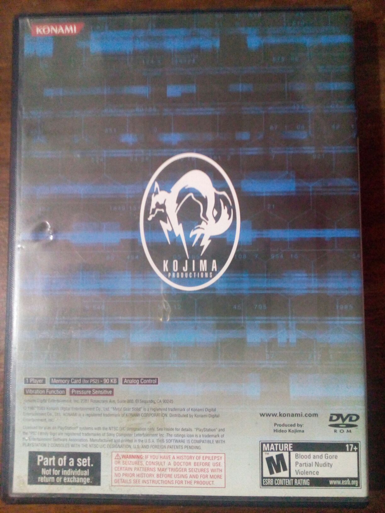 Metal Gear Solid 2: Sons Of Liberty - Sony PlayStation 2 (PS2) video game collectible - Main Image 2