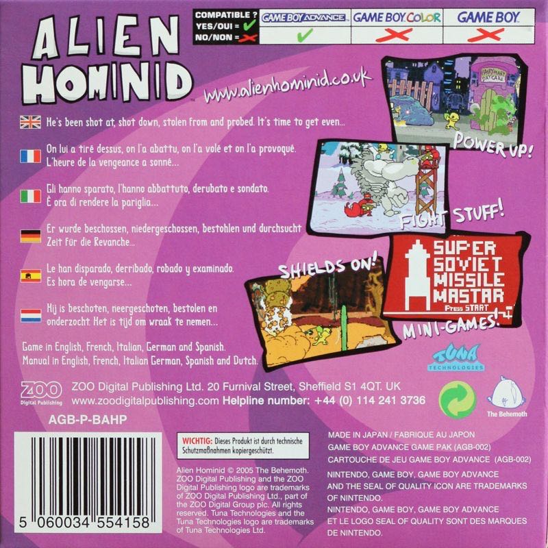 Alien Hominid - Nintendo Game Boy Advance (GBA) video game collectible - Main Image 2