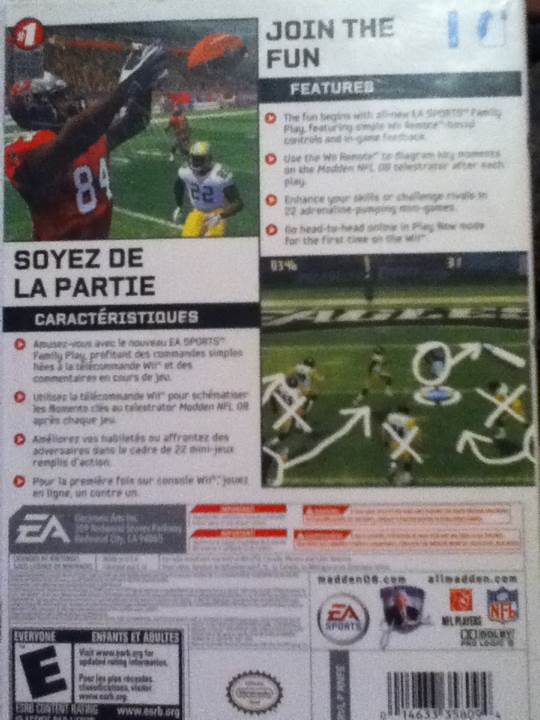 Madden NFL 08 - Nintendo Wii (Electonic Arts - 4) video game collectible [Barcode 014633358094] - Main Image 2