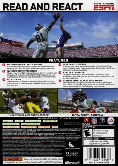 Madden NFL 08 - Sony PlayStation 3 (PS3) (Ea Sports - 4) video game collectible [Barcode 5030941056014] - Main Image 2