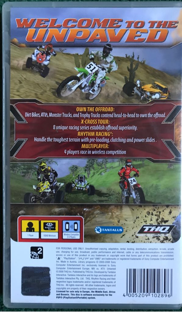 MX vs. ATV: Untamed - Sony PlayStation Portable (PSP) (THQ - 4) video game collectible [Barcode 4005209102896] - Main Image 2