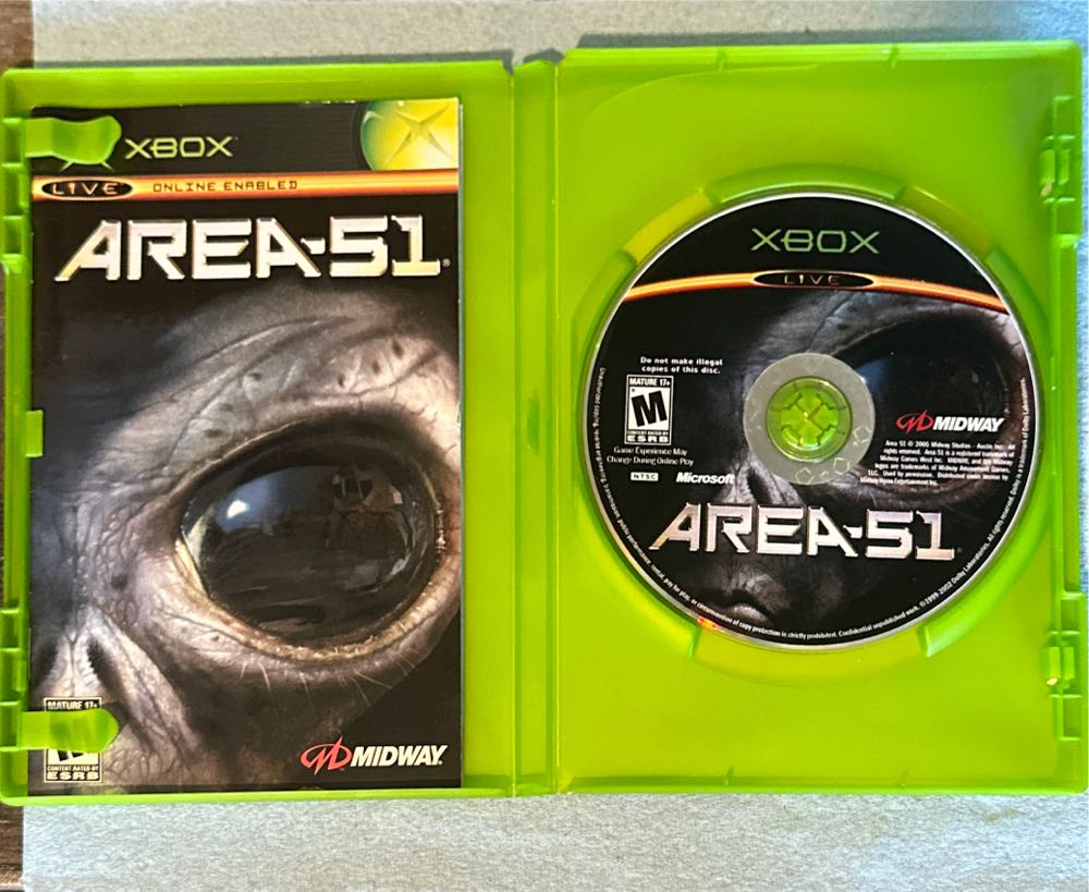 Area-51 - Microsoft Xbox (Midway - 4) video game collectible [Barcode 031719300150] - Main Image 4