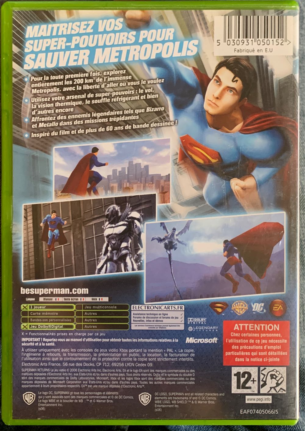 Superman Returns - Microsoft Xbox video game collectible [Barcode 5030931050152] - Main Image 2