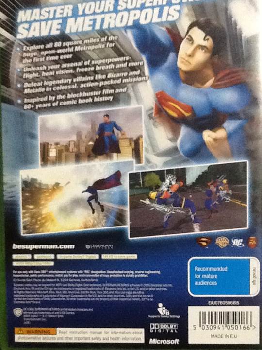 Superman Returns - Microsoft Xbox 360 (Electronic Arts - 1) video game collectible [Barcode 5030941050166] - Main Image 2