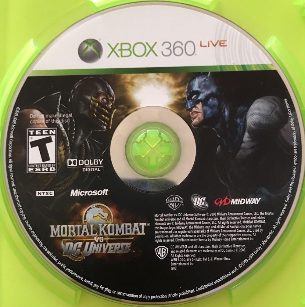 Mortal Kombat vs DC Universe - Microsoft Xbox 360 (Midway - 2) video game collectible [Barcode 031719300747] - Main Image 3