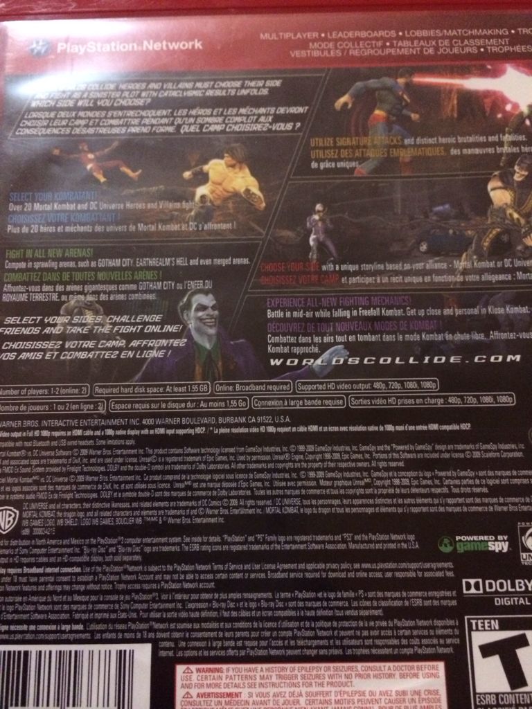 Mortal Kombat vs. DC Universe - Sony PlayStation 3 (PS3) (Dc Comics) video game collectible [Barcode 1884918166732] - Main Image 2
