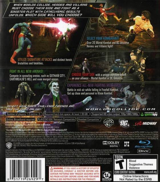 Mortal Kombat vs. DC Universe - Sony PlayStation 3 (PS3) (Midway Games - 2) video game collectible [Barcode 9325336065006] - Main Image 2