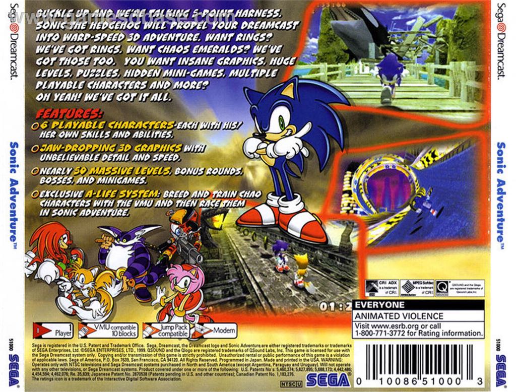 Sonic Adventure - Sega Dreamcast video game collectible - Main Image 2
