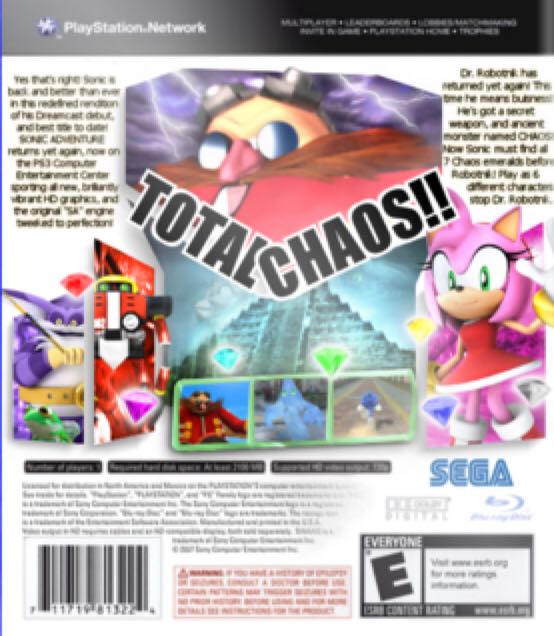 Sonic Adventure - Sony PlayStation 3 (PS3) video game collectible - Main Image 2