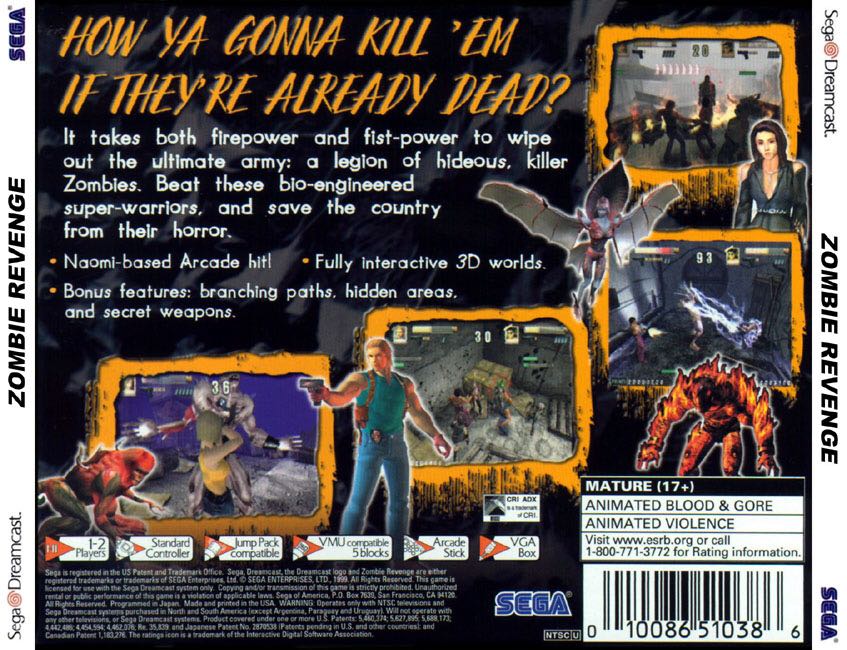 Zombie Revenge ~$41 - Sega Dreamcast (Sega - 2) video game collectible [Barcode 0010086510386] - Main Image 2