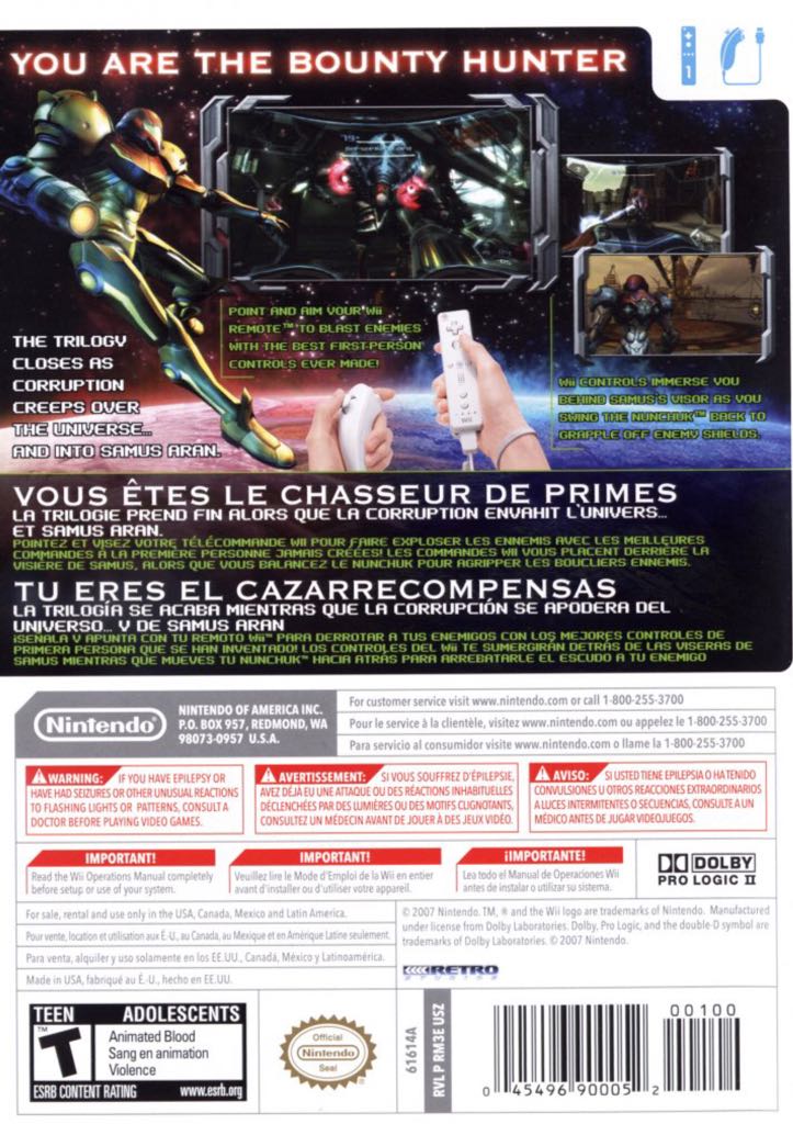 Metroid Prime 3: Corruption - Nintendo Wii video game collectible - Main Image 2