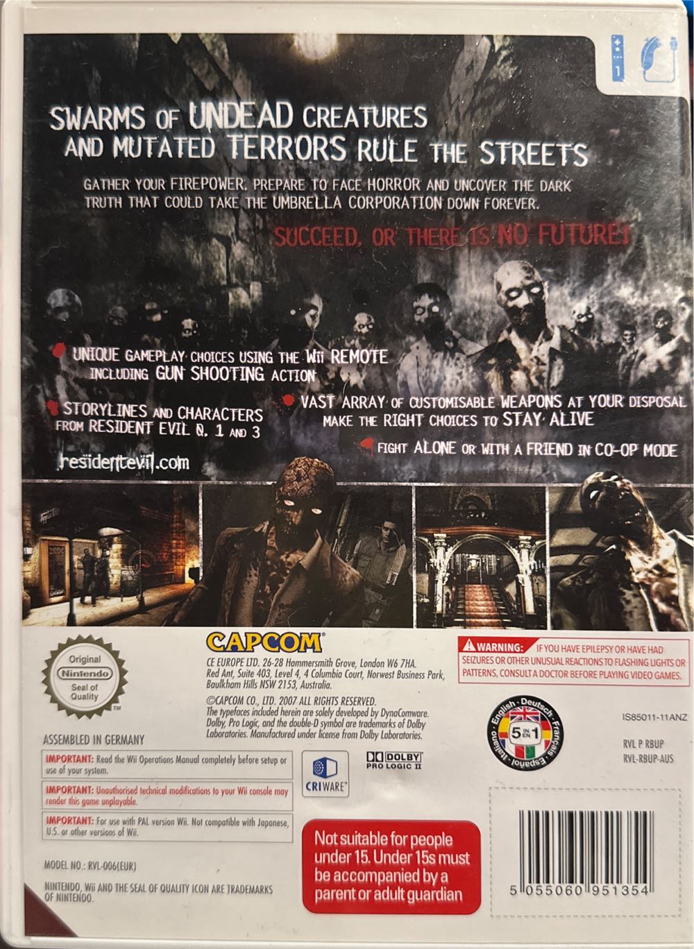 Resident Evil The Umbrella Chronicles - Nintendo Wii (Capcom - 2) video game collectible [Barcode 5055060951354] - Main Image 2