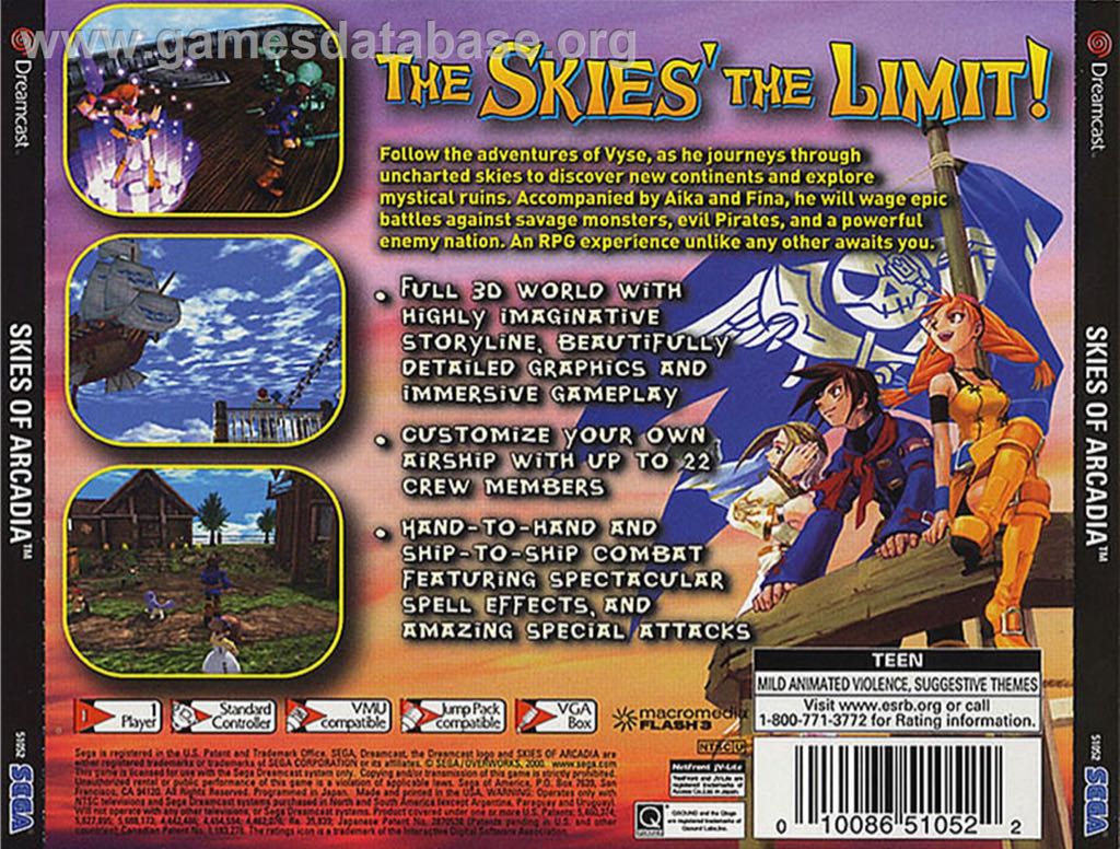 Skies Of Arcadia (Reproduction) - Sega Dreamcast video game collectible - Main Image 2