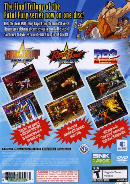 Fatal Fury Battle Archives: Volume 2 - Sony PlayStation 2 (PS2) (SNK Playmore - 1-2) video game collectible [Barcode 828862200266] - Main Image 2