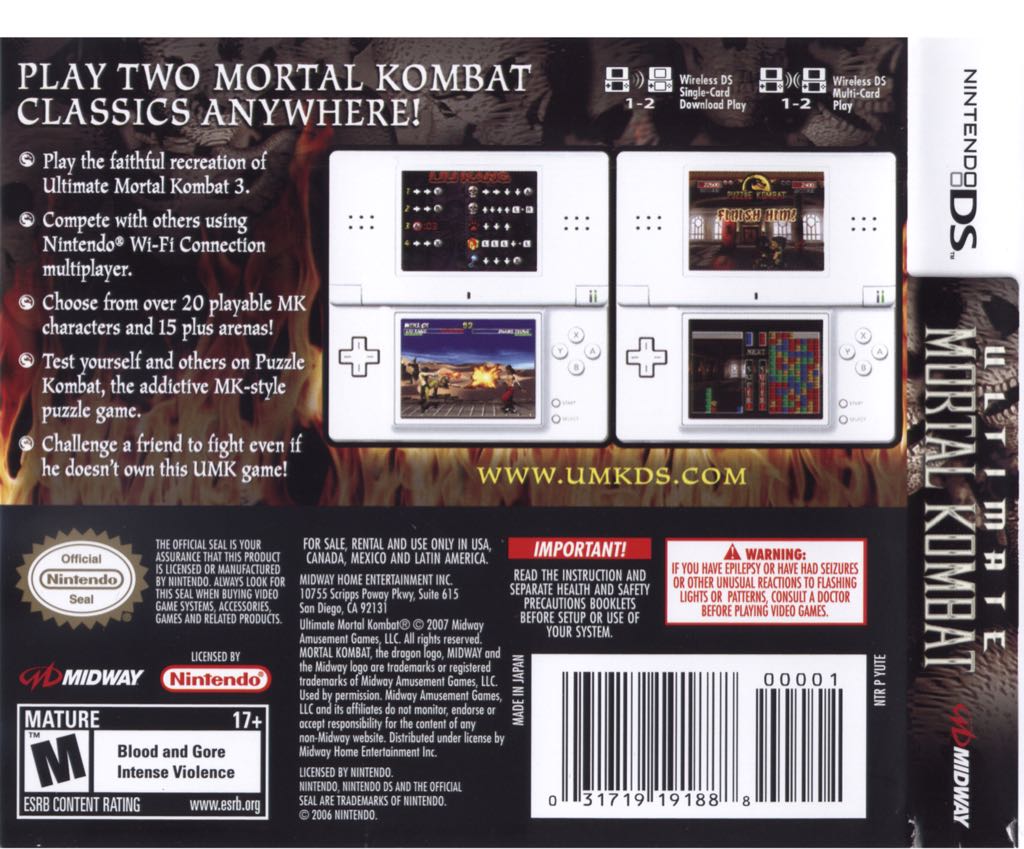 Ultimate Mortal Kombat - Nintendo DS (Midway Games - 2) video game collectible - Main Image 2