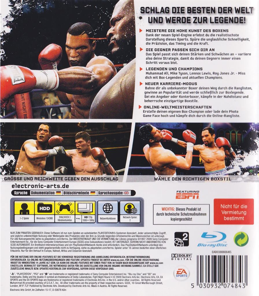 Fight Night Round 4 - Sony PlayStation 3 (PS3) (Ea Sports - 1 - 2) video game collectible [Barcode 5030932074843] - Main Image 2
