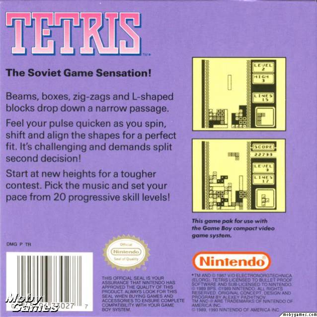 Tetris - Nintendo Game Boy (Nintendo) video game collectible - Main Image 2