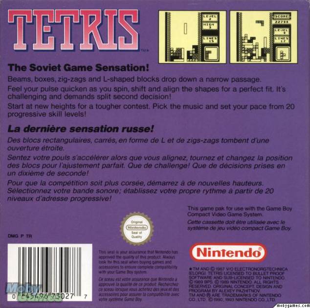Tetris - Nintendo Game Boy video game collectible - Main Image 2