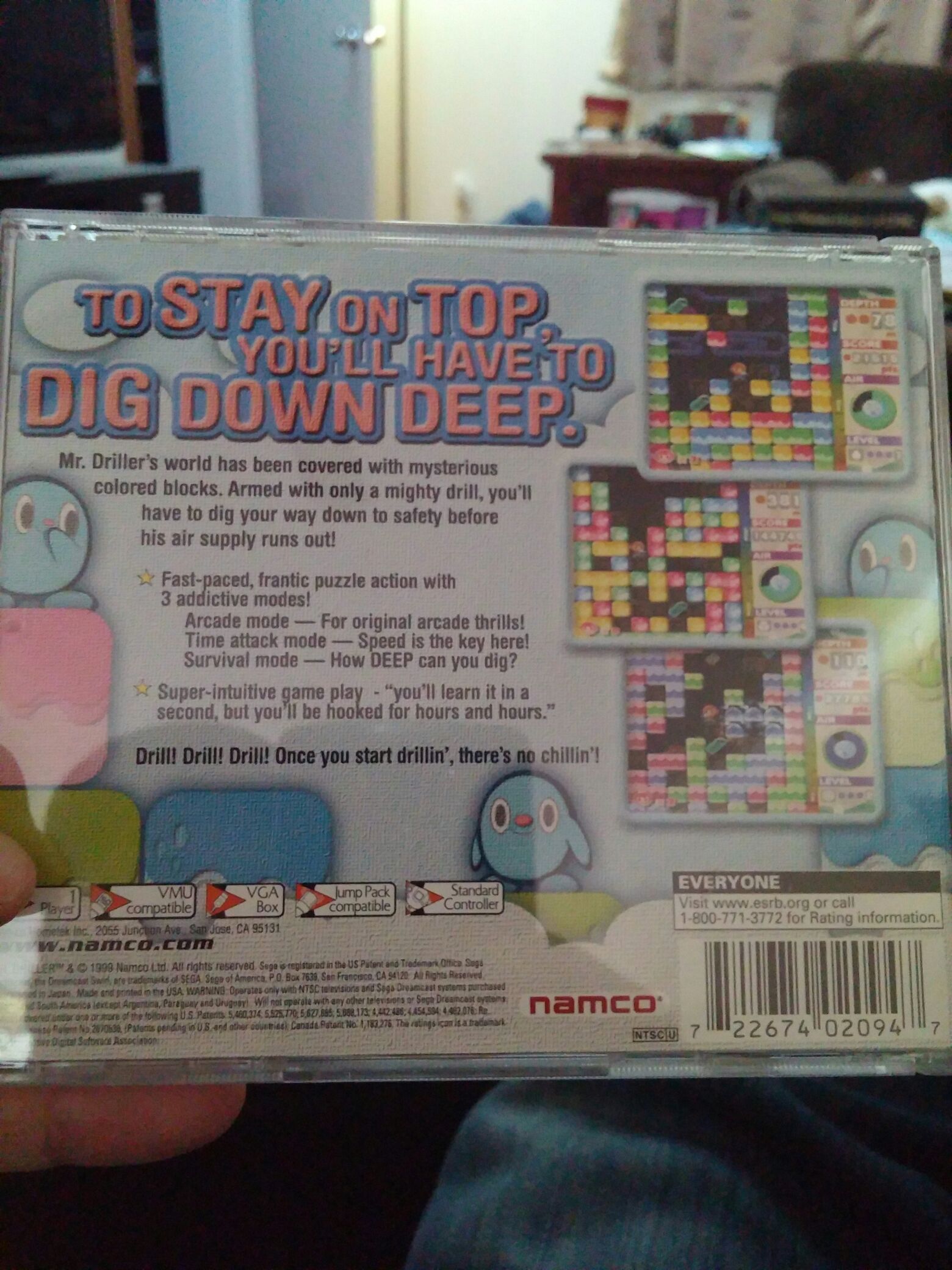 Mr. Driller - Sega Dreamcast (Namco - 2) video game collectible [Barcode 722674020947] - Main Image 2