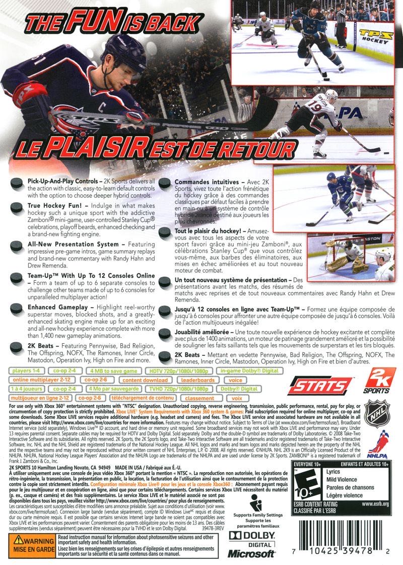 NHL 2K9 - Microsoft Xbox 360 (2K Sports - 1-2) video game collectible [Barcode 5026555248426] - Main Image 2