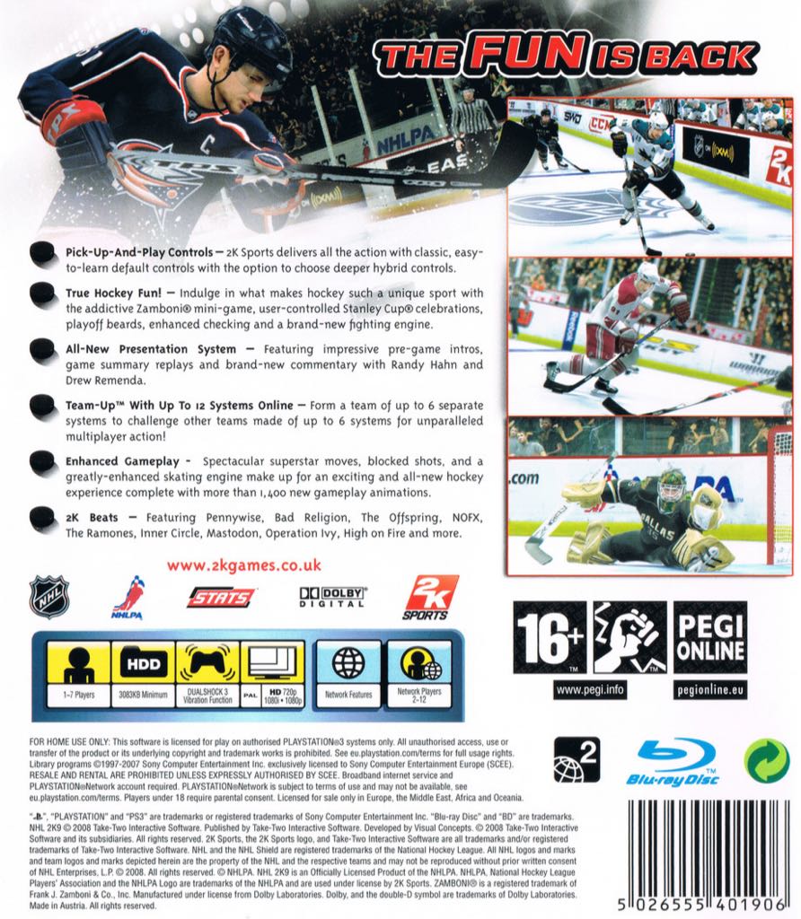 NHL 2K9 - Sony PlayStation 3 (PS3) (Take-Two Interactive - 1-7) video game collectible [Barcode 5026555401906] - Main Image 2