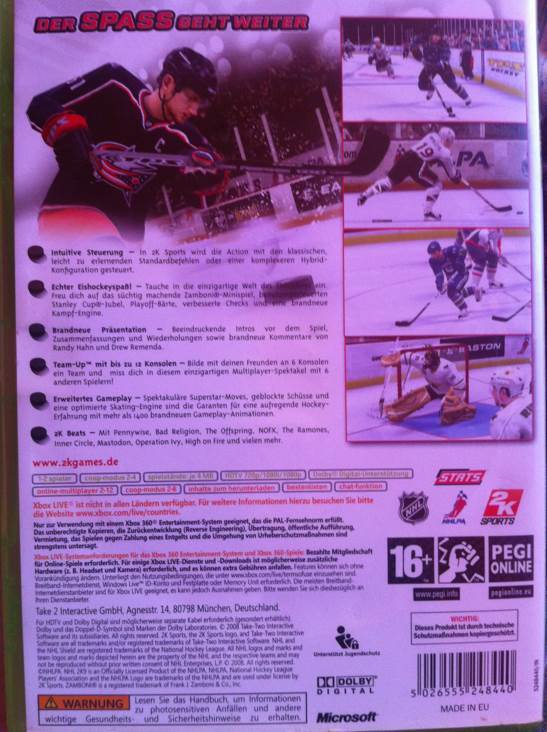 NHL 2K9 - Microsoft Xbox 360 (2K Games - 4) video game collectible [Barcode 710425394744] - Main Image 2