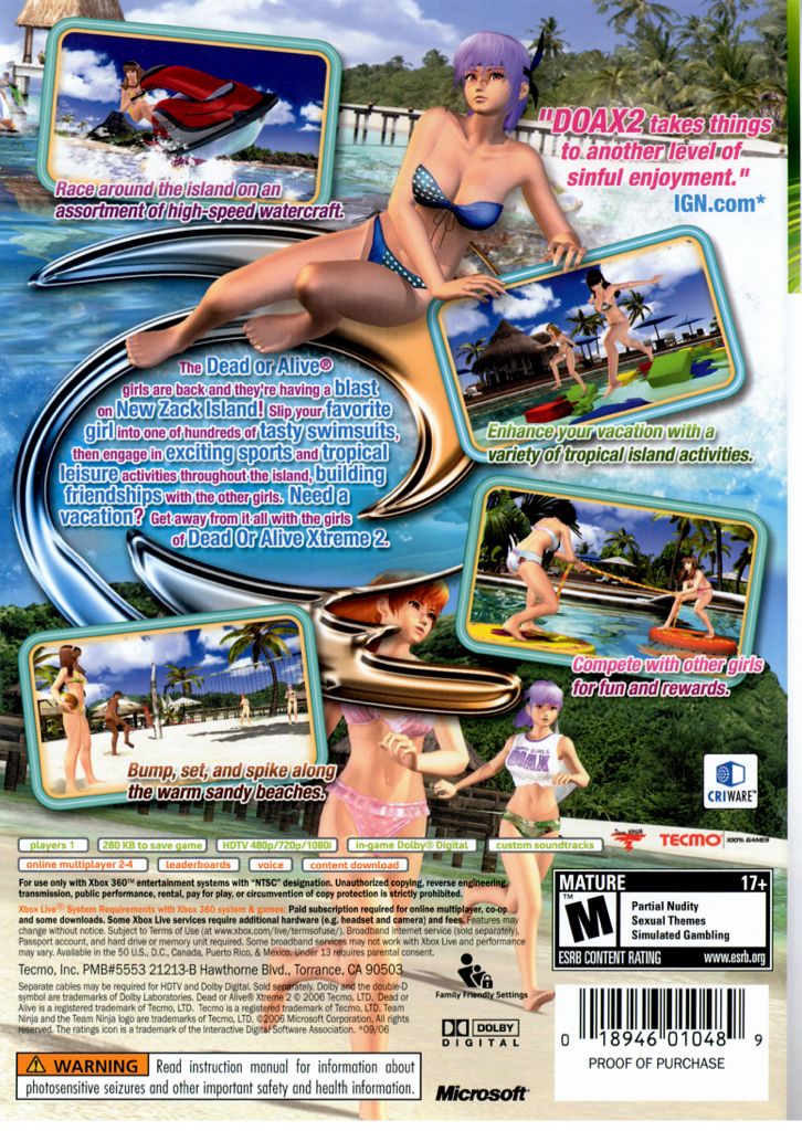 Dead Or Alive Xtreme 2 - Microsoft Xbox 360 video game collectible - Main Image 2