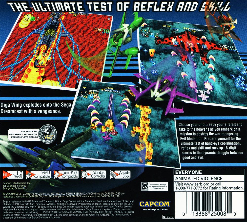 Giga Wing - Sega Dreamcast (Capcom - 1-2) video game collectible [Barcode 01338825008] - Main Image 4
