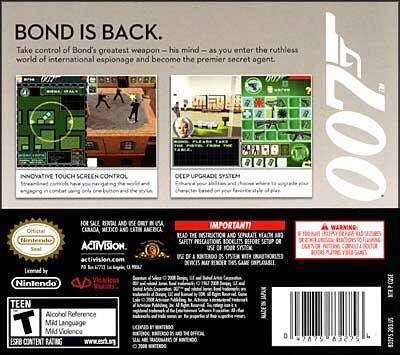 007 Quantum Of Solace - Nintendo DS video game collectible [Barcode 5030917056468] - Main Image 2