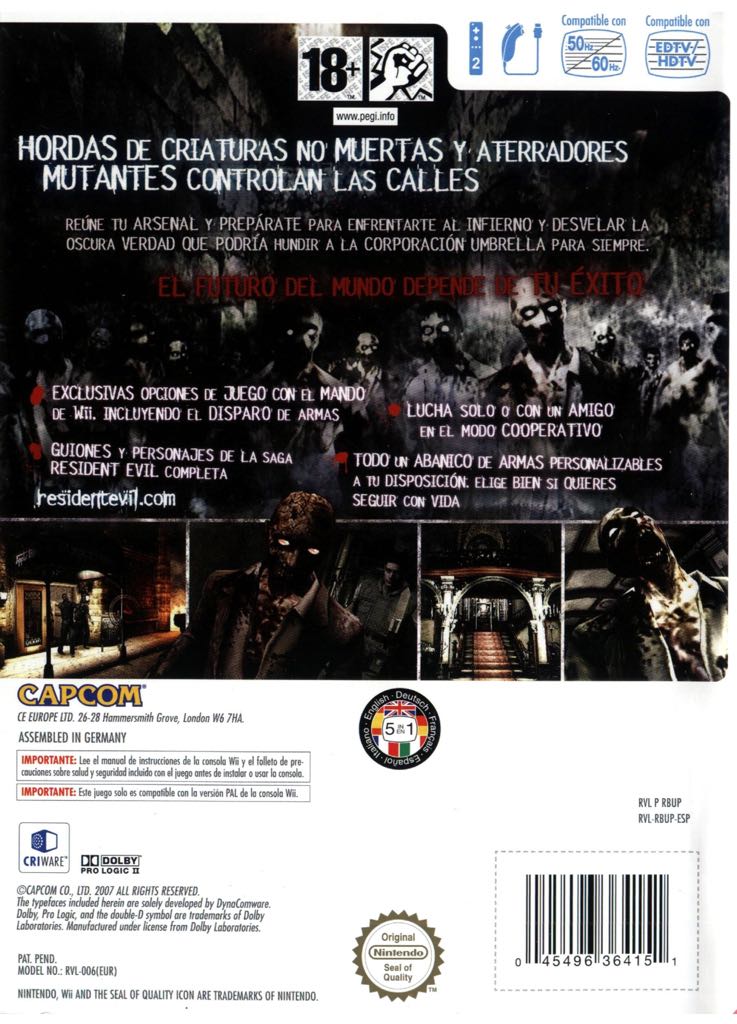 Resident Evil: Umbrella Chronicles - Nintendo Wii (Capcom - 4) video game collectible [Barcode 5055060951347] - Main Image 2