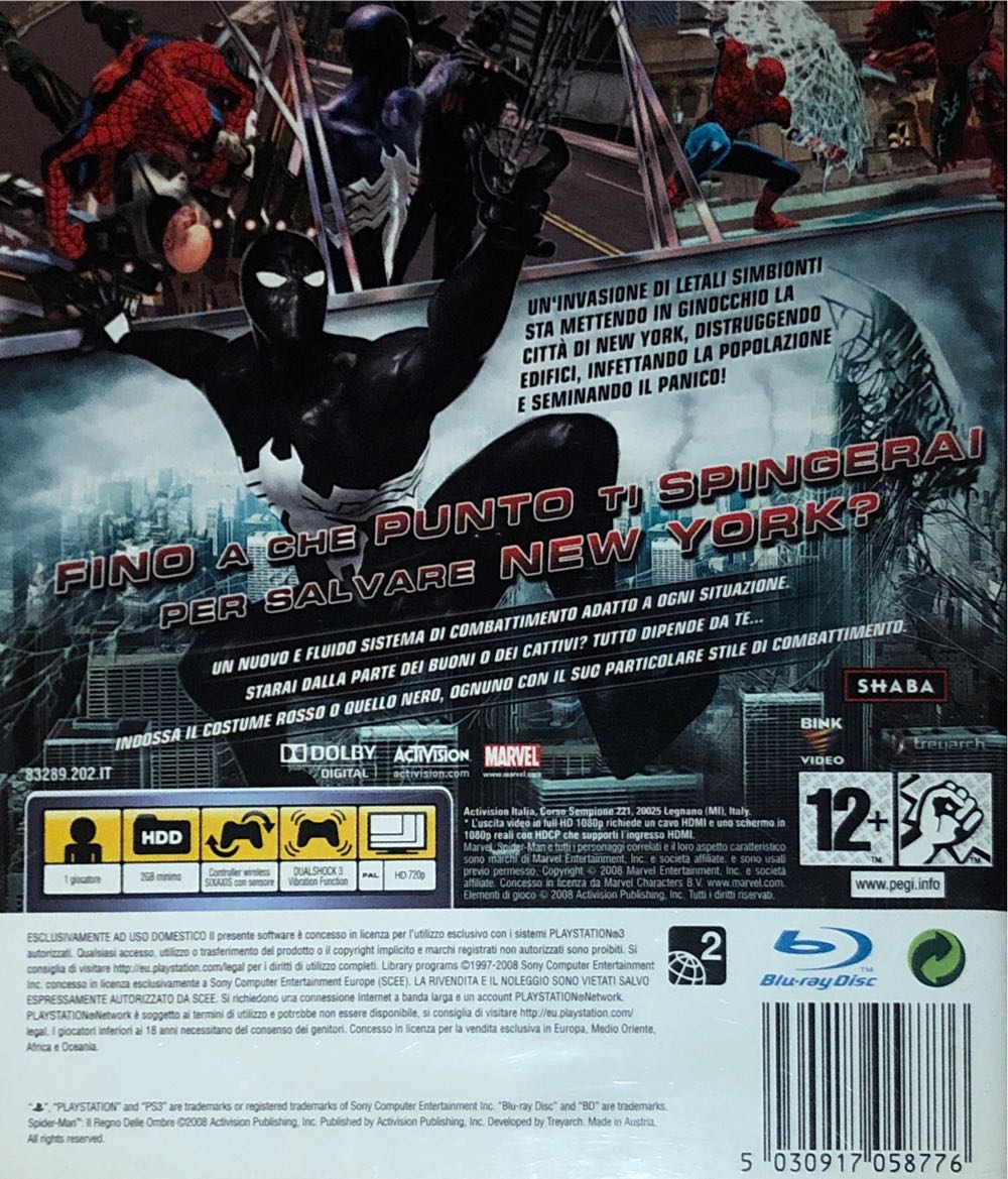 Spiderman - Le règne de l’ombre - Sony PlayStation 3 (PS3) video game collectible [Barcode 5030917058776] - Main Image 2