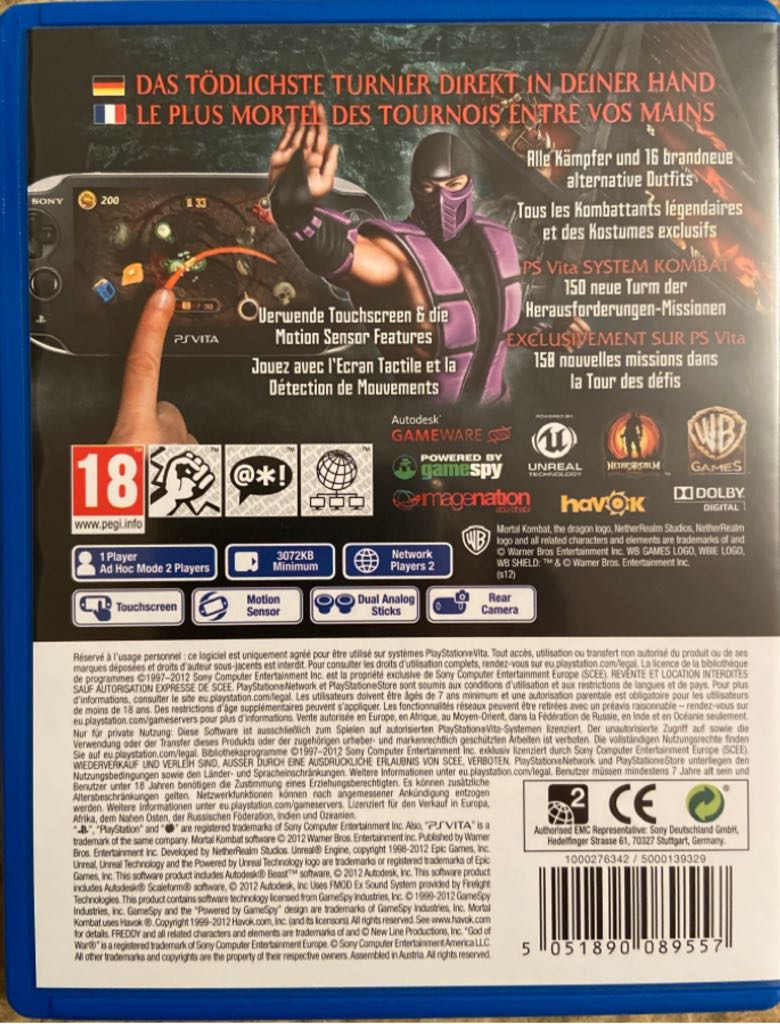 Mortal Kombat - Sony PlayStation Vita (PS Vita) (2) video game collectible [Barcode 5051892084444] - Main Image 2
