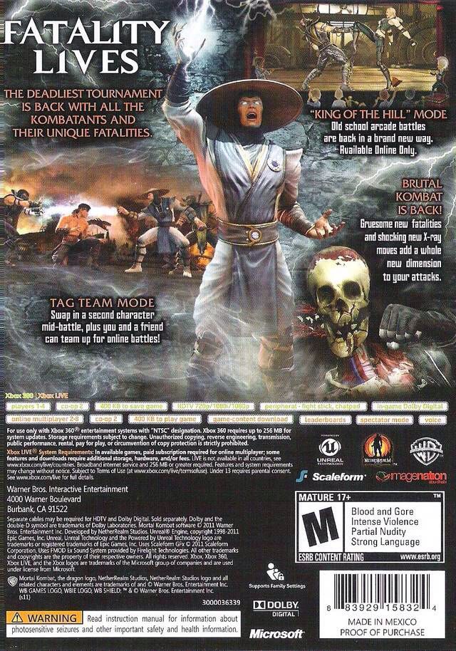 Mortal Kombat - Microsoft Xbox 360 (Warner Bros Interactive - 4) video game collectible [Barcode 883929190935] - Main Image 2