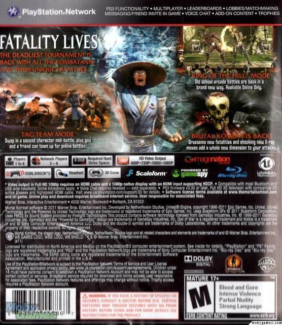 Mortal Kombat - Sony PlayStation 3 (PS3) (Warner Bros. Interactive - 1) video game collectible [Barcode 88395715] - Main Image 2