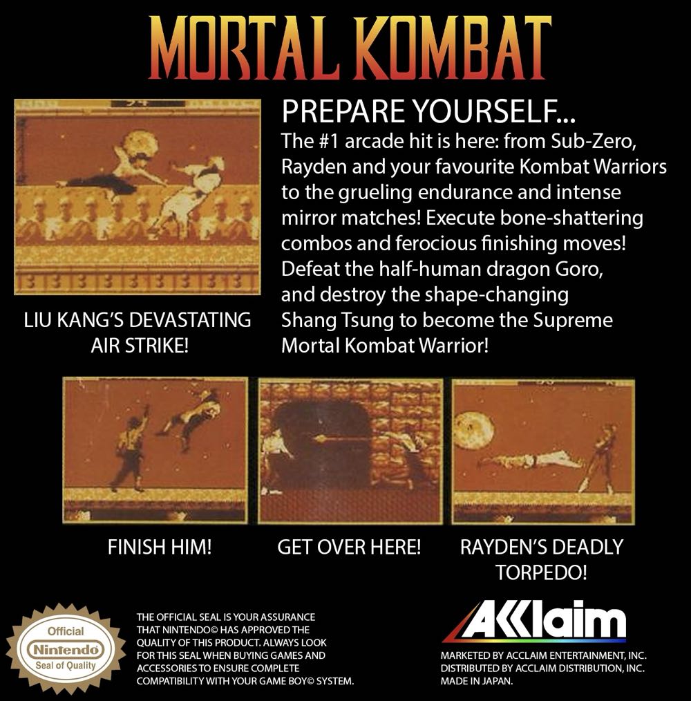Mortal Kombat - Nintendo Game Boy (1) video game collectible - Main Image 2