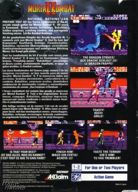 Mortal Kombat 2 - Sega Game Gear (Missing Manual 2) video game collectible - Main Image 2