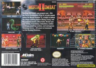 Mortal Kombat 2 - Nintendo Super Nintendo Entertainment System (SNES) (Acclaim - 2) video game collectible - Main Image 2