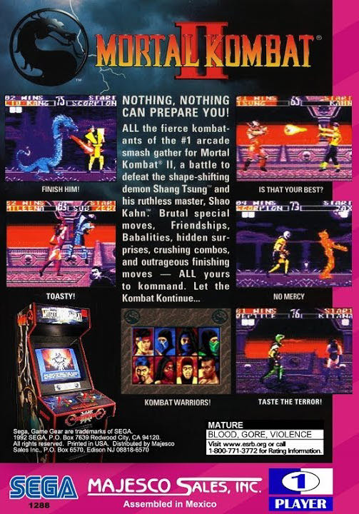 Mortal Kombat 2 - Sega Game Gear (1) video game collectible - Main Image 2