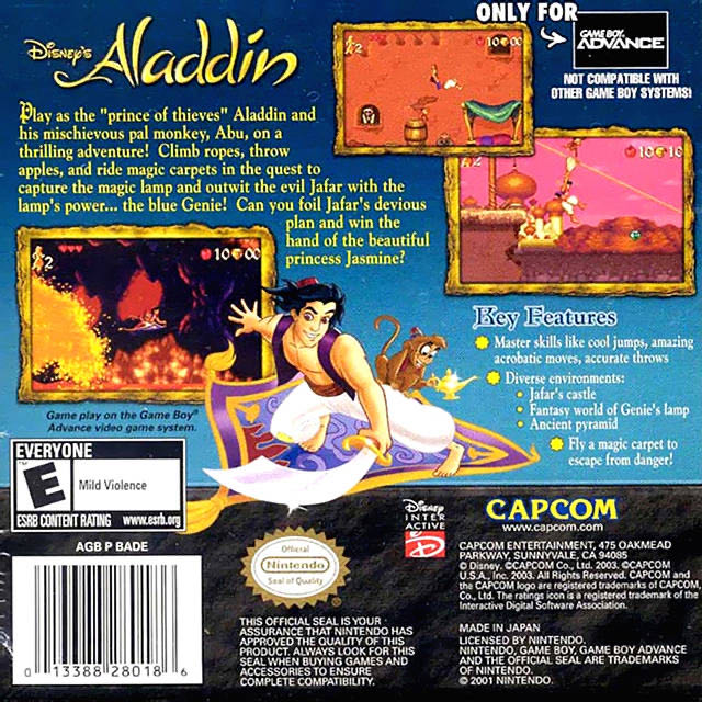 Aladdin - Nintendo Game Boy Advance (GBA) (Capcom - 1) video game collectible - Main Image 2