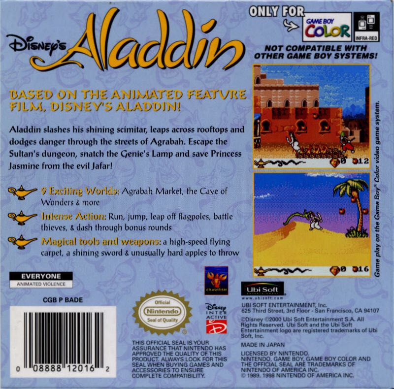 Aladdin - Nintendo Game Boy Color video game collectible - Main Image 2