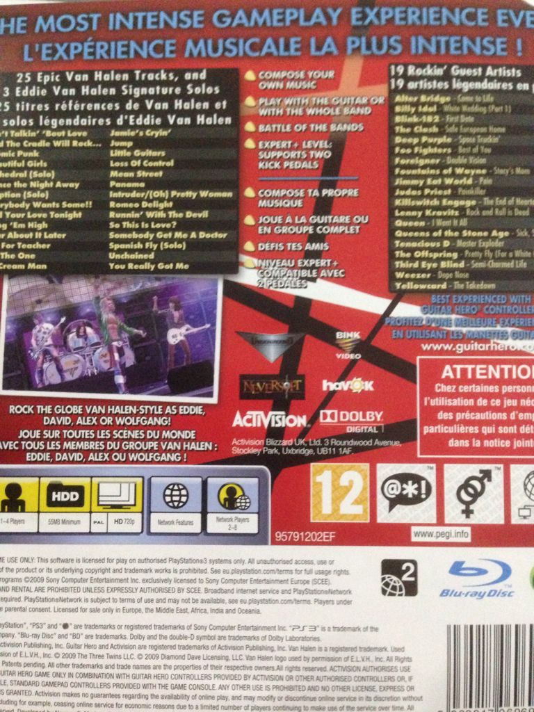 Guitar Hero: Van Halen - Sony PlayStation 3 (PS3) (Activation - 4) video game collectible - Main Image 2